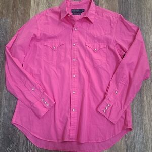 Polo by Ralph Lauren Western Pearl Button Down Mens Size Large